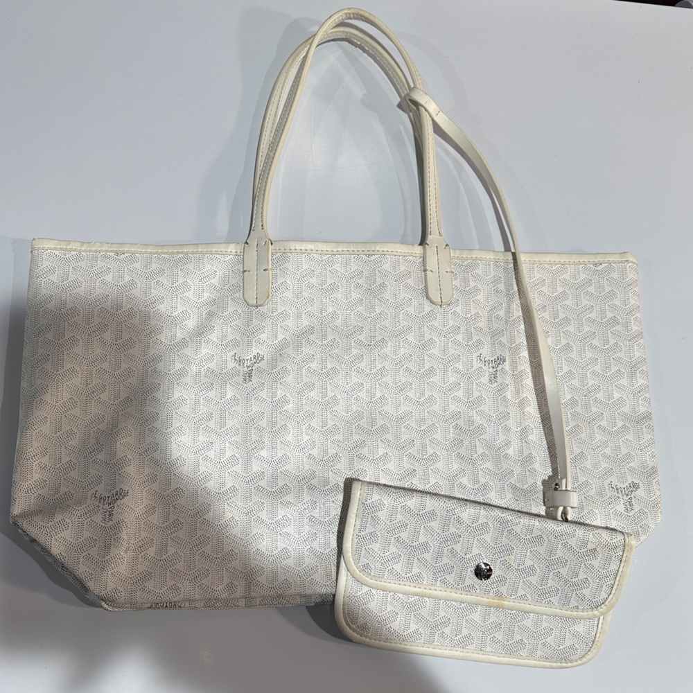 Goyard Goyardine Canvas St. Louis PM Tote- White